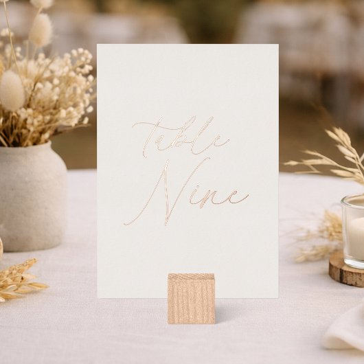 Table Nine Wedding Table Number | Real Foil Folie Uitnodiging