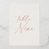 Table Nine Wedding Table Number | Real Foil Folie Uitnodiging (Voorkant)