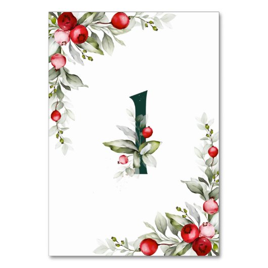 Table Noel Botanique Tableau 1 Mariage Numéro de tableau (Dos)