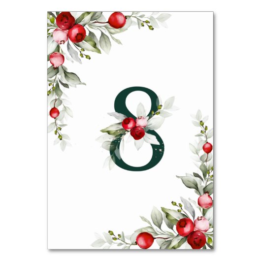 Table Noel Botanique Tableau 8 Mariage Numéro de tableau (Dos)