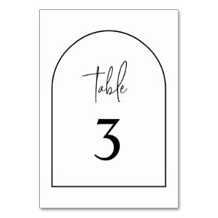 Table Noir et blanc Arc moderne minimaliste Numéro de ta