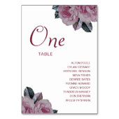 Table Nom du Mariage de fleurs romantiques Numéro de tab (Par défaut)