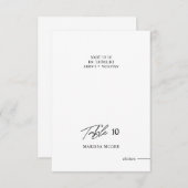 Table, nom et choix de repas Carte Mariage de plac (Devant / Derrière)