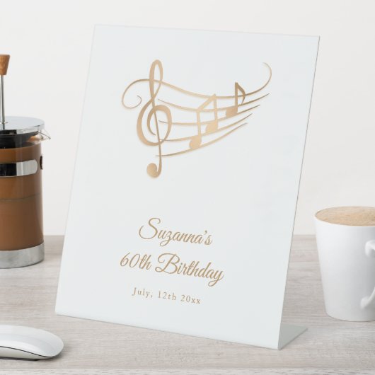Table Notes de musique or d'anniversaire Elegant signe d (In SItu)