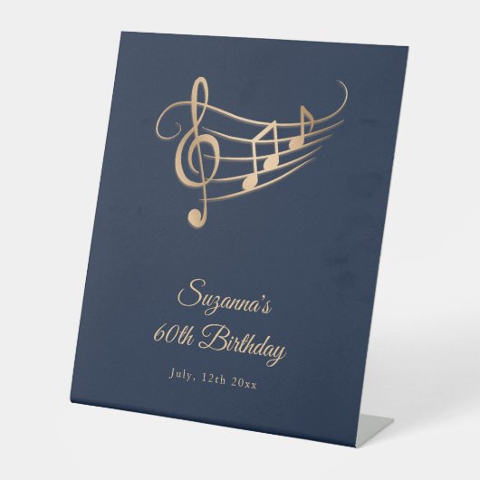 Table Notes de musique or d'anniversaire Elegant signe d (Recto)