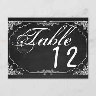 Table Number Card Modern Chalkboard Victor Briefkaart