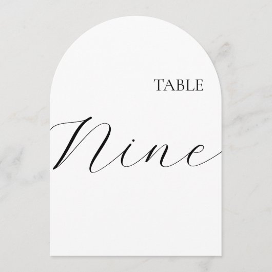 Table Number Nine Card Kaart (Voorkant)