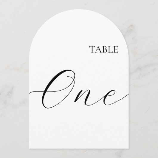 Table Number One Card Kaart (Voorkant)