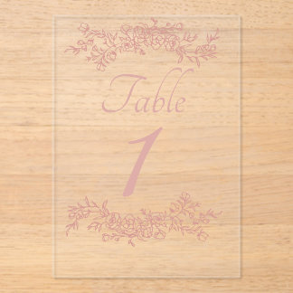 Table Number Simple Minimalist Clear Acryl Uitnodigingen