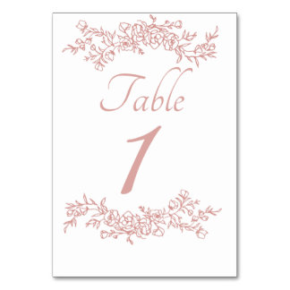 Table Number Simple Minimalist Kaart
