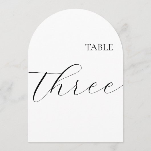 Table Number Three Card Kaart (Achterkant)