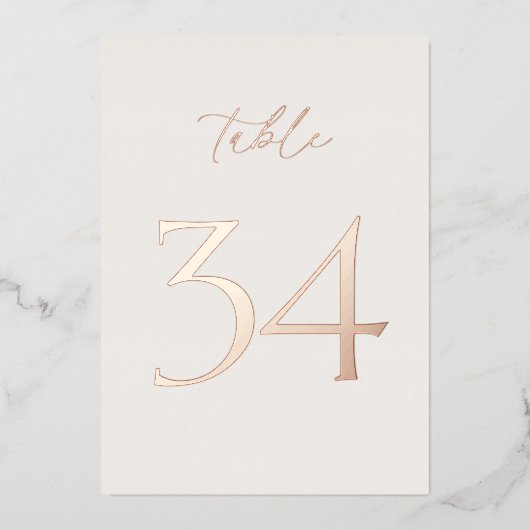 Table Numbers 30–39 | Real Gold Foil Folie Uitnodiging (Voorkant)