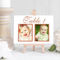 Table Numéro Carte Photo Enfance Terre Cuite