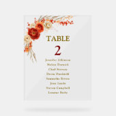Table numéro Chic Floral Automne Orange (Recto)