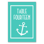 Table Numéro d'Ancre de bateau nautique (Turquoise / bla (Dos)