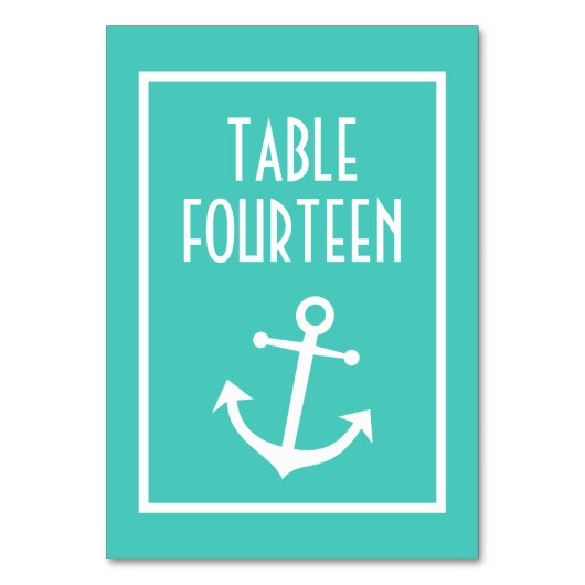 Table Numéro d'Ancre de bateau nautique (Turquoise / bla (Par défaut)