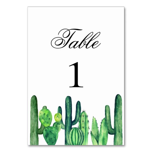 Table numéro de cactus vert. Mariage d'été de cact (Par défaut)