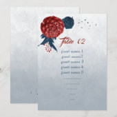 table numéro de table fleurs navy et burgundy (Devant / Derrière)