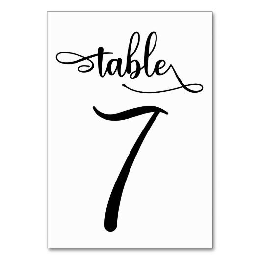 Table Numéro de tableau 3.5x5 simple signe noir | Tablea (Par défaut)