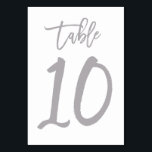 Table Numéro de tableau à main chic en argent | Tableau<br><div class="desc">Cartes de numéro de table modernes.</div>