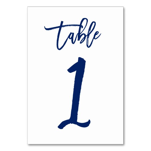 Table Numéro de tableau à main chic Marine | Tableau 1 (Par défaut)