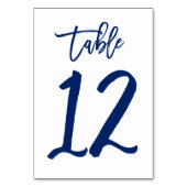 Table Numéro de tableau à main chic Marine | Tableau 12 (Dos)