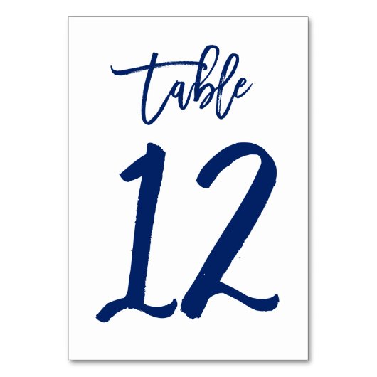 Table Numéro de tableau à main chic Marine | Tableau 12 (Par défaut)