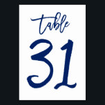 Table Numéro de tableau à main chic Marine | Tableau 31<br><div class="desc">Contactez-moi pour obtenir des numéros de table supplémentaires ou des couleurs personnalisées.</div>