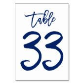 Table Numéro de tableau à main chic Marine | Tableau 33 (Dos)