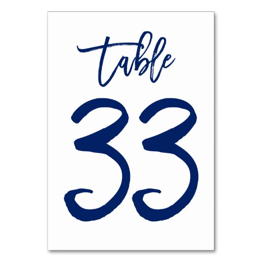 Table Numéro de tableau à main chic Marine | Tableau 33 (Par défaut)