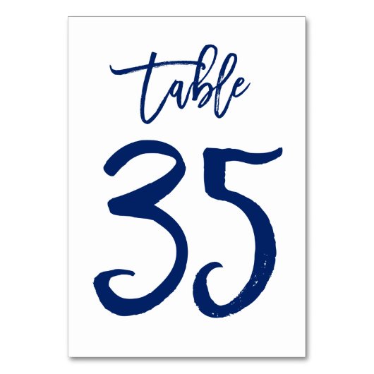 Table Numéro de tableau à main chic Marine | Tableau 35 (Dos)