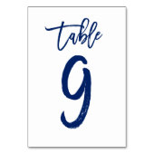 Table Numéro de tableau à main chic Marine | Tableau 9 (Dos)