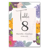 Table Numéro de tableau Abstrait moderne du Mariage flor (Dos)