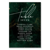 Table Numéro de tableau Aquarelle foncée Vert Magique Or (Dos)