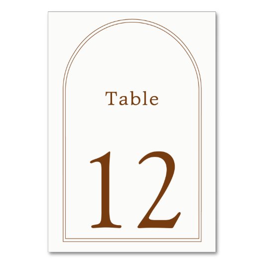 Table Numéro de tableau arche en terre cuite (Par défaut)
