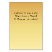 Table Numéro de tableau - avec message de bienvenue Fleu (Dos)