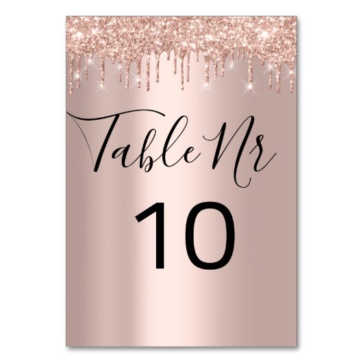 Table Numéro de tableau Black Drives Spark Rose Gold (Dos)
