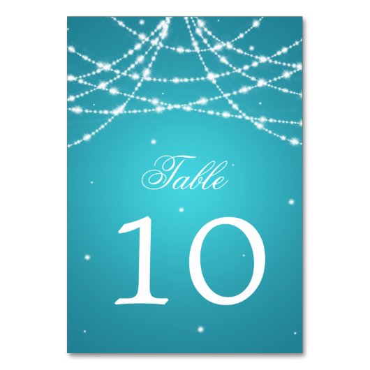 Table Numéro de tableau Chaîne étincelante Turquoise (Par défaut)