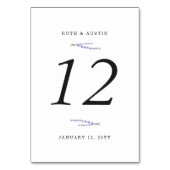 Table Numéro de tableau Champs de la lavande (Dos)