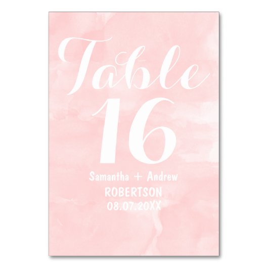 Table Numéro de tableau de couleur rose vif moderne (Par défaut)