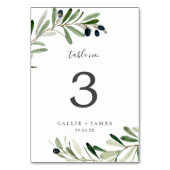 Table Numéro de tableau de la branche d'olive moderne (Par défaut)