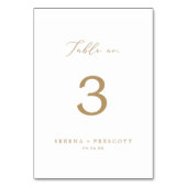 Table Numéro de tableau de la calligraphie or Delicate (Dos)