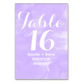 Table Numéro de tableau de l'aquarelle de lavande violet (Dos)