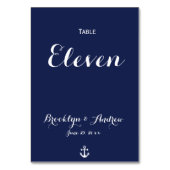 Table Numéro de tableau des Mariages marins bleus (Dos)