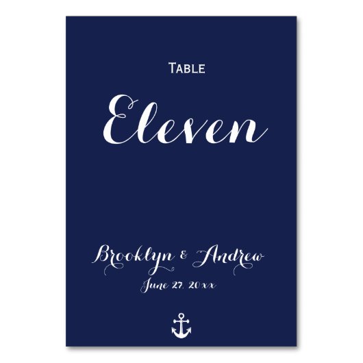 Table Numéro de tableau des Mariages marins bleus (Par défaut)