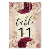 Table Numéro de tableau Drivers Florals Rose Marsala Bou (Dos)