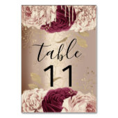 Table Numéro de tableau Drivers Florals Rose Marsala Bur (Dos)