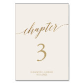 Table Numéro de tableau du chapitre Gold et Cream élégan (Dos)