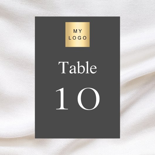 Table Numéro de tableau du logo blanc gris de l'entrepri