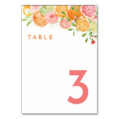 Table Numéro de tableau du Mariage d'aquarelle Citrus (Dos)